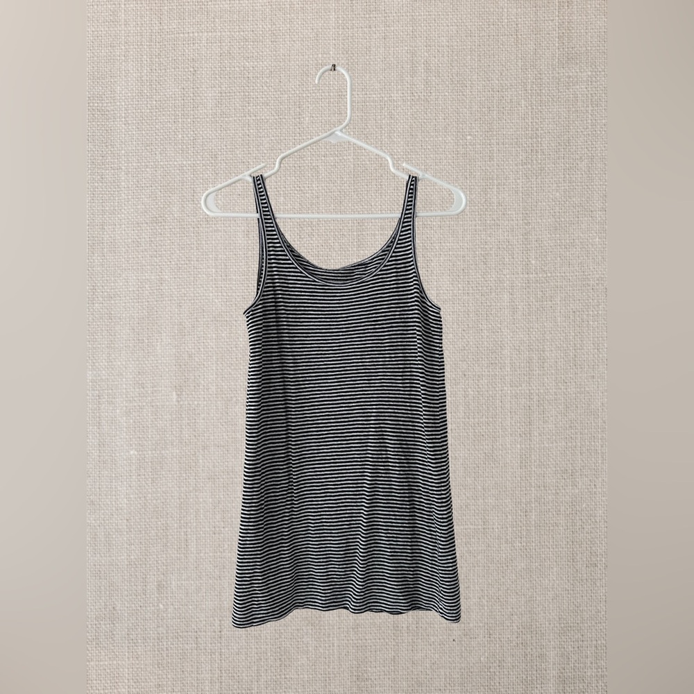 Eileen Fisher Black and White Striped Tank Top